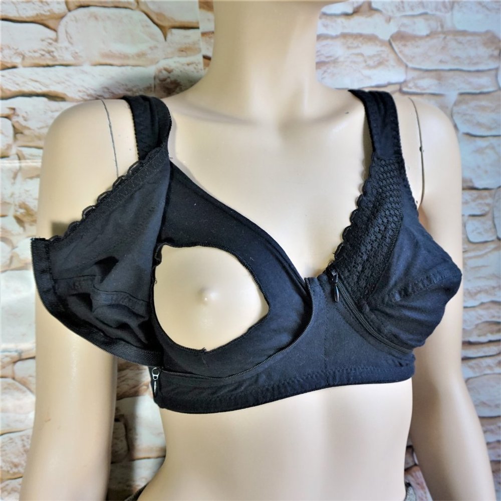 COTTON NURSING BRA With Wide Straps, Super comfortable European bra with zippers